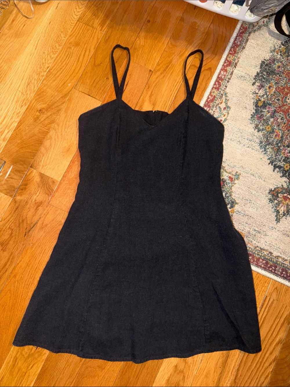 Vintage Black Spaghetti Strap Mini Dress